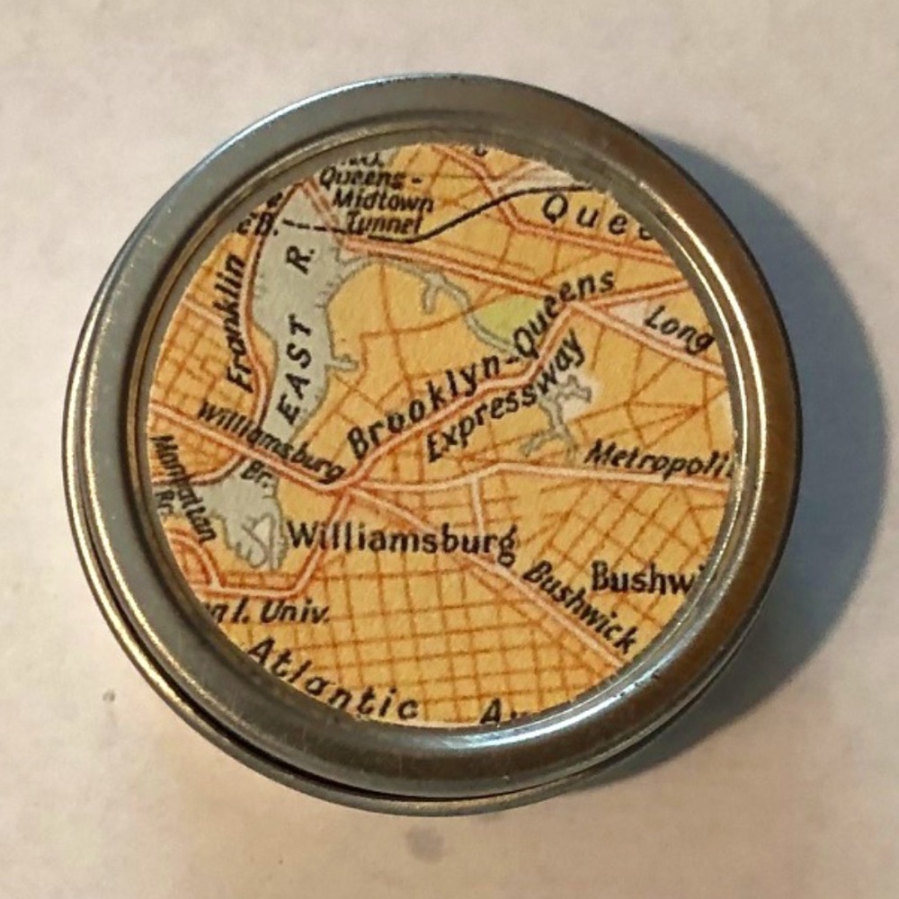 Small Trinket Holder W/ Map of Brooklyn-Queens Expressway (Tin)